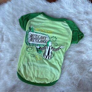 Green Graphic Beetlejuice Dog T-Shirt
